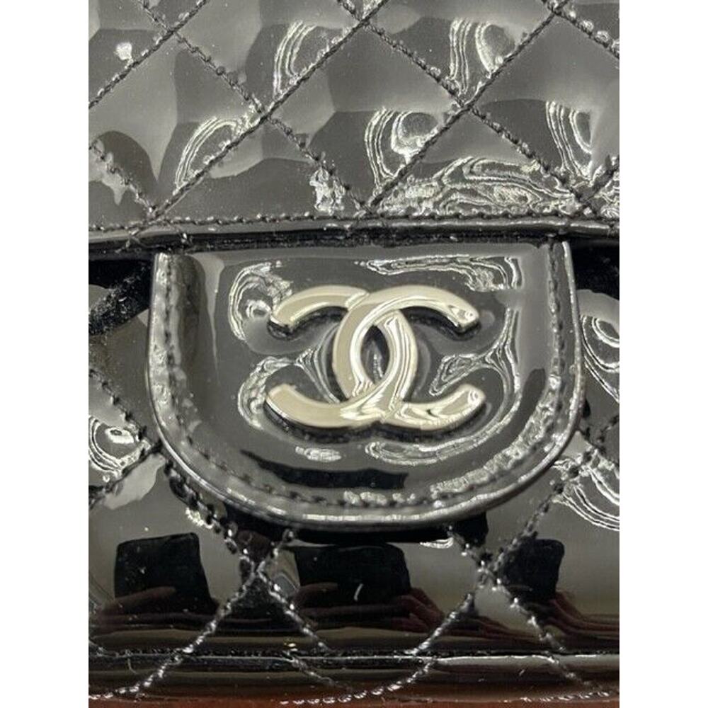 Chanel TWIN Exclusive Edition Patent Black &Tweed Mini Kiss Lock Flap Double Bag - Picture 7 of 14
